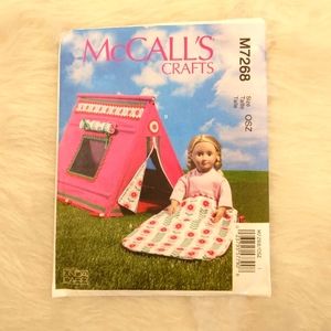 McCall's M7268 18 inch doll tent and sleeping bag for American Girl Doll